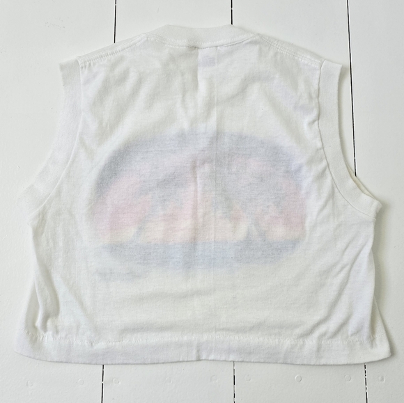 Vintage 80s Daytona Beach Palm Tree Crop Top Medium - Picture 2 of 7
